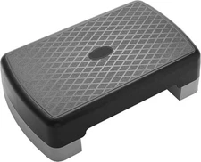 18" Workout Aerobic Stepper Step Platform with 2 Risers Black and Gray 