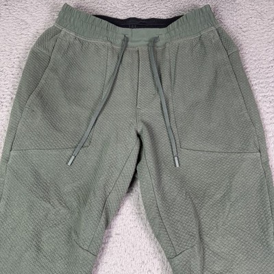 Lululemon At Ease Jogger Pants Mens Small Green Stretch Zip Pocket Double Knit