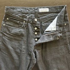 Gustin Jeans #99 Japan Black Selvedge Denim Straight Fit Raw Size 33x32 USA Made