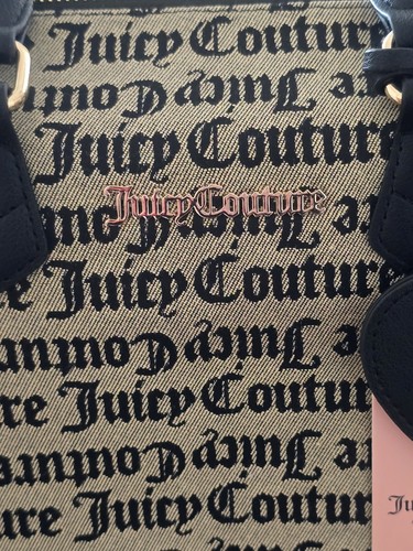 Juicy Couture Black Beige Jaquar Bestsellers Fame Satchel Bag Purse NWT $99 - Picture 5 of 13