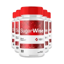 5-Pack Sugarwise Blood Support Capsules, Sugar Wise Blood Health - 300 Capsules