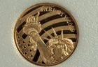 2019 Cook Islands 1/10 Ounce Gold $5 Statue Liberty Medallion 0.24 Fine - cameo
