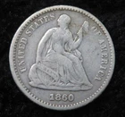 1860 Seated Liberty Half Dime * First Year of Legend on Obverse * 5837