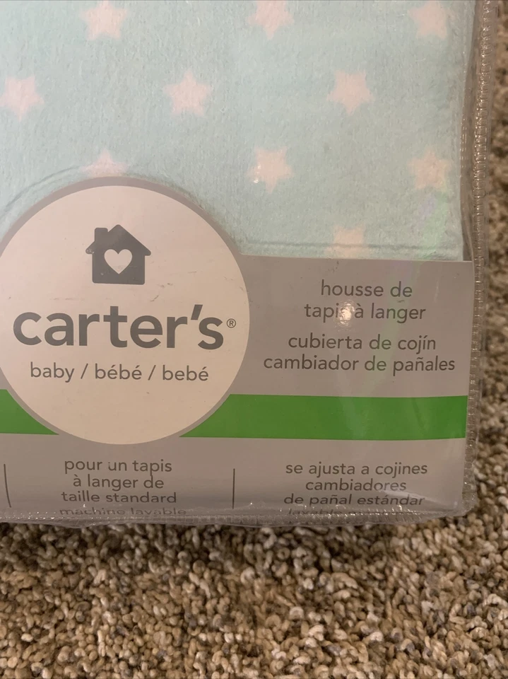 Funda Almohadilla Cambiadora Carter's Baby, Estrellas Turquesa Claras, Talla Única Foto 3 de 4