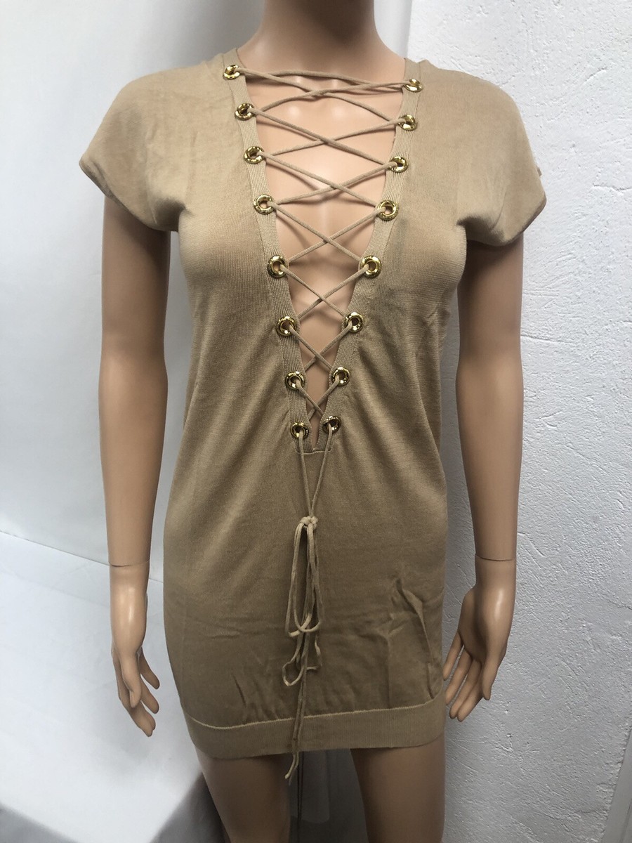 T-shirt Femme Faith Connexion Taille S - Couleur Beige, Manches Longues, 100% Coton, Neuf Avec étiquette