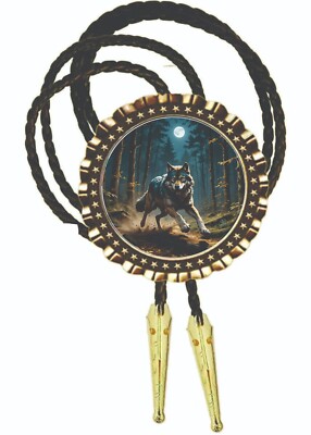 Wilderness Wildlife Wolf Art Bolo Tie Men's Accessory Neckties Men Wear