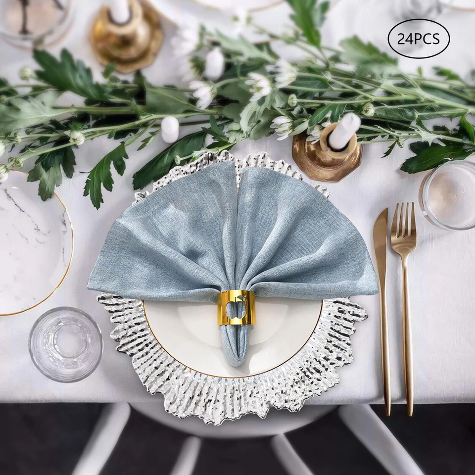 Nuevo 24 piezas Cargador Platos 13" Banquete Cena Vajilla Decoración Coral Arrecife Textura Foto 2 de 4