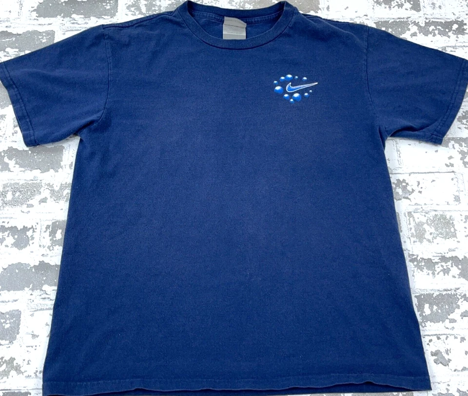 Camisa Nike Vintage Niños XL Azul Camiseta Air Spell Out Y2K 2000s Gris Etiqueta Desteñida Juvenil Foto 2 de 4