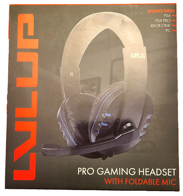  LVLUP Pro Gaming Headset w/Foldable Mic - PS4/Pro,Xbox One, Mac & PC Blk New 