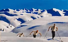 Alfons Walde: The Ascent of the Skiers 22x30 Archival Quality Fine Art Print