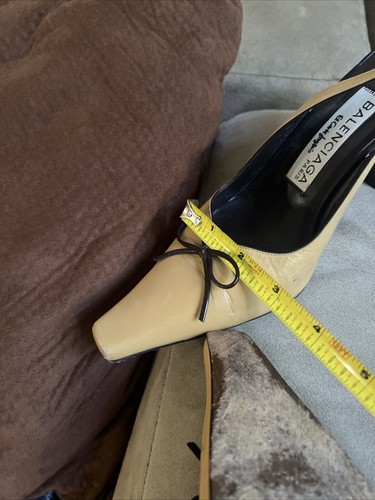 Women's beige Balenciaga. Paris slingback high heel leather shoes size 39 - Picture 7 of 12