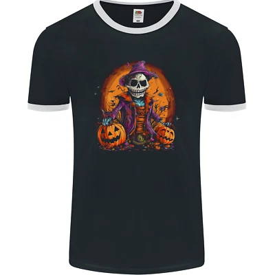 Jack Skeleton Halloween Schädel Herren Ringer Maglietta FotL - Bild 1 von 2