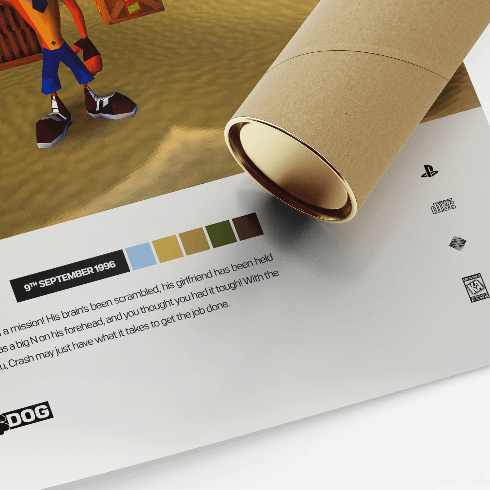 Crash Bandicoot (1996) Video Game Art Vertical Poster