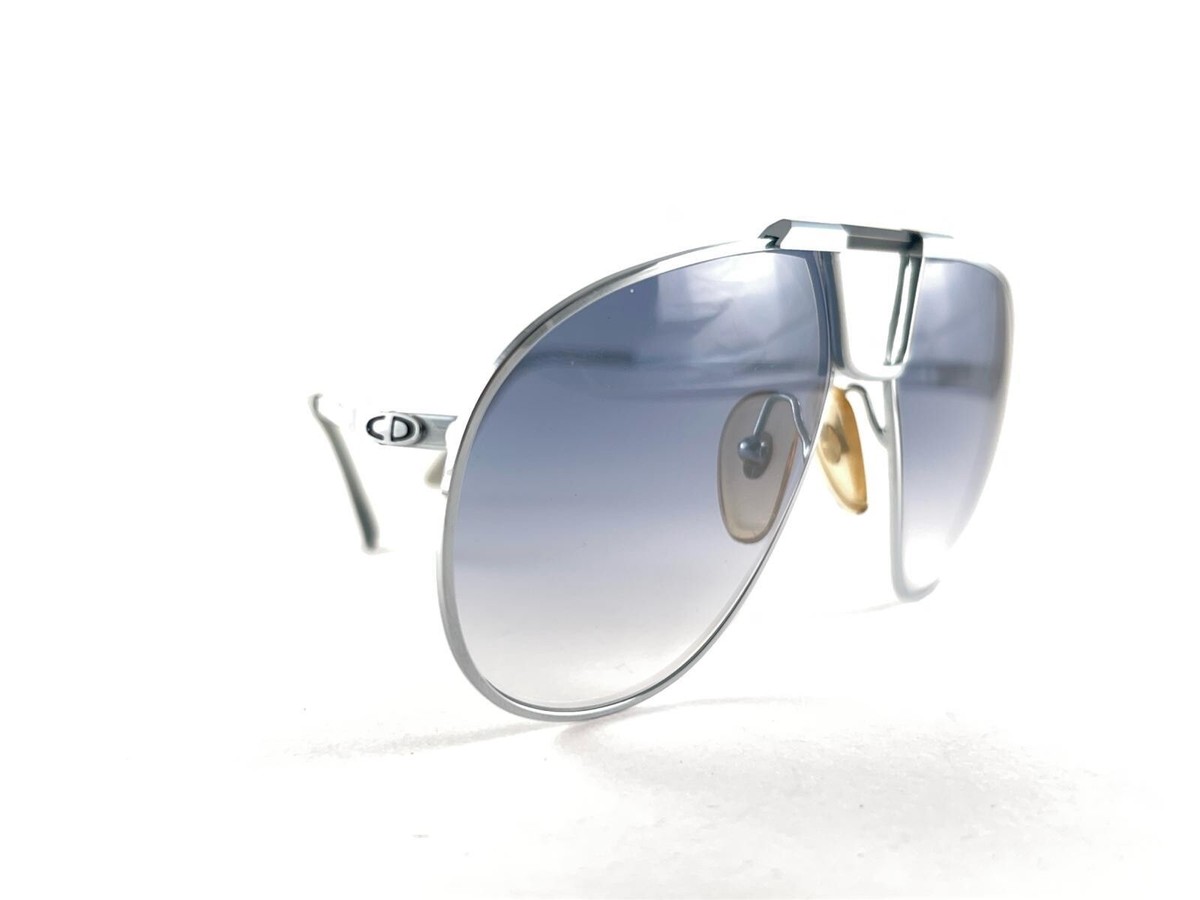NEW VINTAGE CHRISTIAN DIOR MONSIEUR AVIATOR SILVER FRAME