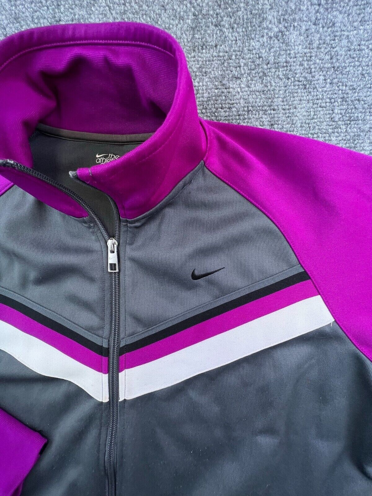 SACAI X NIKE Giacca Nike donna XL viola grigio bianco swoosh track top donna full zip attiva