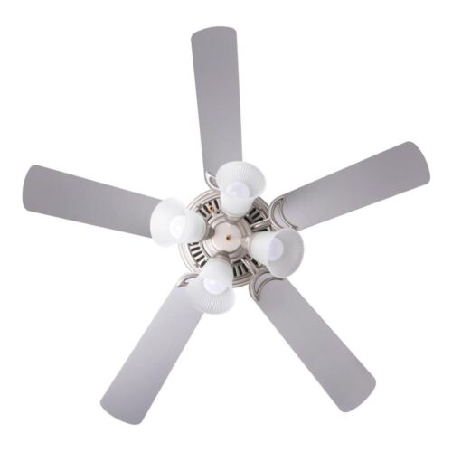 44" Silver Light Maple Blade Indoor LED Ceiling Fan Frosted Ribbed Glass Shade - Picture 10 of 15