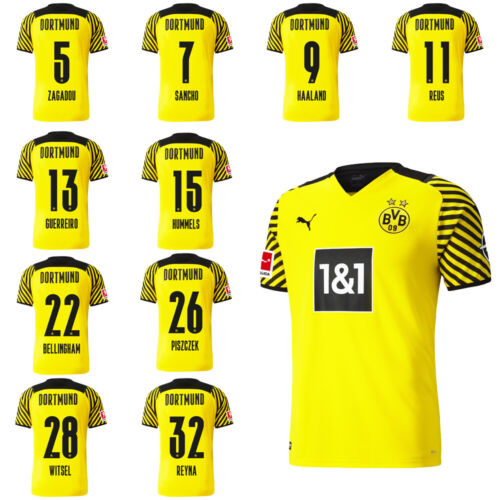Maillot à domicile Puma Borussia Dortmund BVB 2021 2022 sponsor logo BL hommes joueurs - Photo 1/55