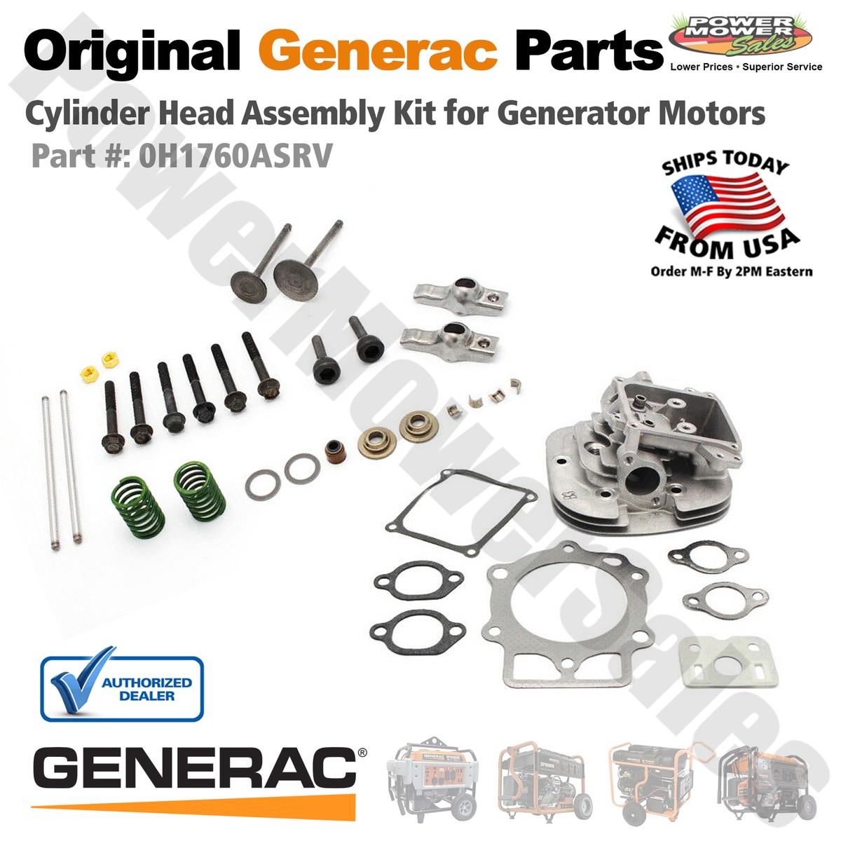 Genuine OEM Generac Cylinder Head Assembly Kit / 004858-0