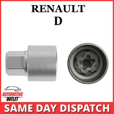 LOCKING WHEEL MASTER SECURITY NUT BOLT REMOVER KEY SOCKET D FOR RENAULT