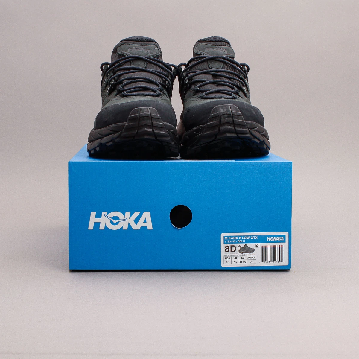 Hoka One One Kaha 2 Low GTX Gore-Tex Black Hiking Shoes New Men 1123190-BBLC