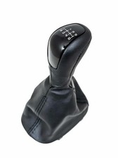 Cuffia e Pomello Leva Cambio 6 Marce Pelle Nera Per Mercedes-Benz Classe C W203