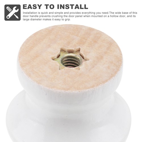 Set of 4 White Handles Mushroom Door Premium Material Living