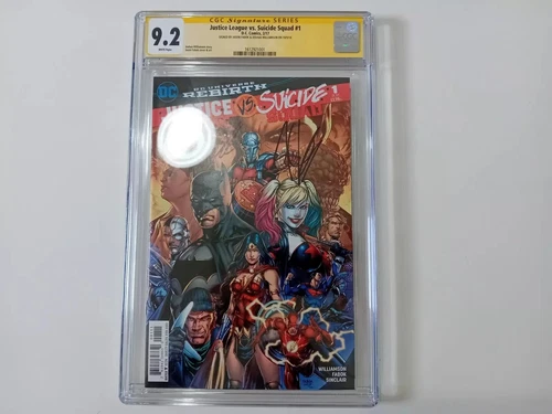 DC Justice League Vs Suicide Squad Comic #1 Signed Graded CGC 9.2 White Pages