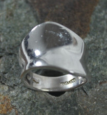 MF Wide Band Ring Size 7 Sterling Silver Thailand Modernist