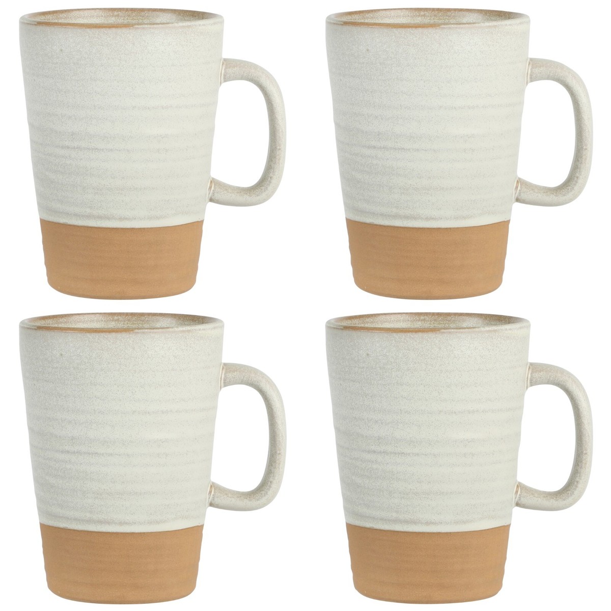 Gibson Elite 4-Pack Dreamweaver Terracotta Reactive 17 oz Mug Set Sand  Cream