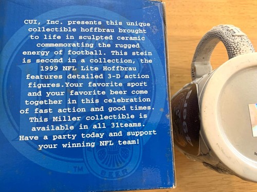 Rare San Francisco 49ers Miller Lite 1999 NFL HOFFBRAU Beer Mug Stein w/Box - Picture 7 of 15