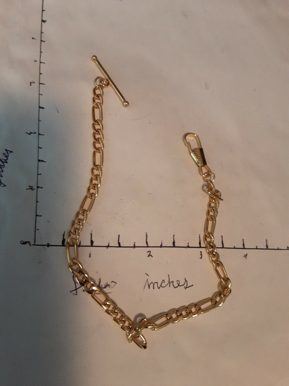 Vintage 18k gold filled pocket watch chain 11 in unused stamped pictured