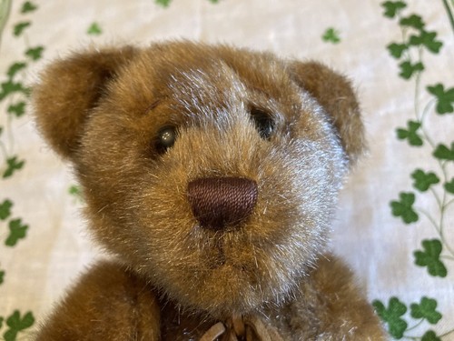 First & Main Minky Brown Teddy Bear Leather Bow Corduroy Feet Paws Plush VTG - Picture 11 of 15