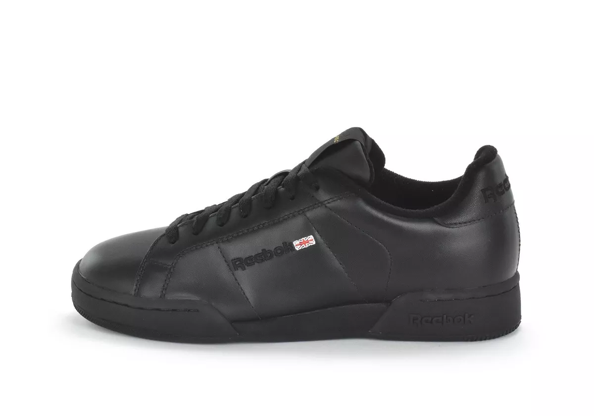 Reebok NPC II Mens Trainers Classic Retro Sneakers All Black Adult Sizes | eBay