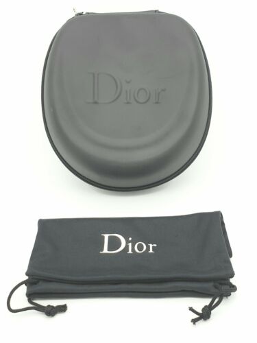 DIOR CD Zipped Black Case and Drawstring Pouch for SUNGLASSES / JEWELLERY - NEW - Afbeelding 1 van 8