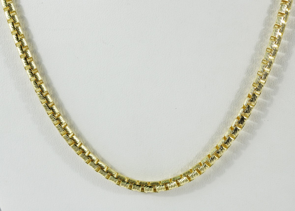 20 gm 14K Yellow Gold Round Diamond Cut Box Chain Women's Men's