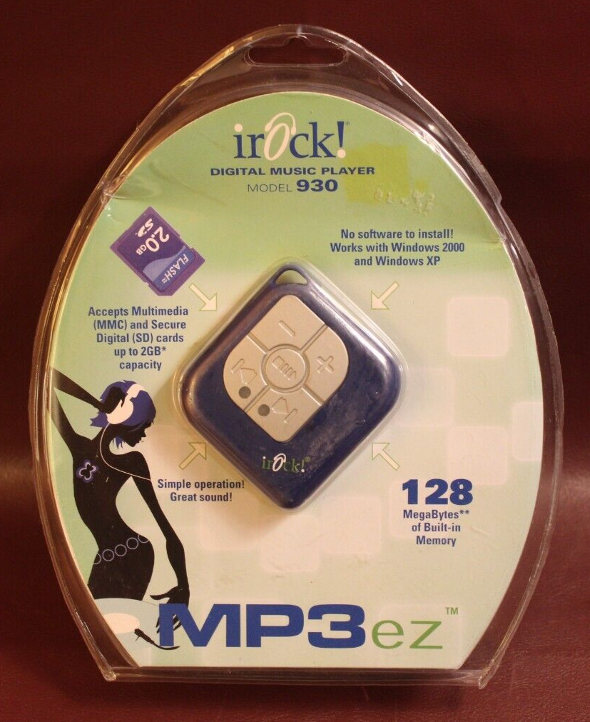iRock MP3ez Digital Music Player 128 MB (Model 930) Blue *READ