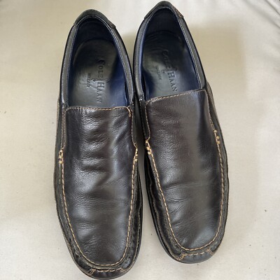 Cole Haan Tucker Venetian Black Leather Loafers CO3557 Sz 11 M Driving Slip On Cole Haan CO3557 Tucker Venetian Black Slip on Leather Shoe  main image 2