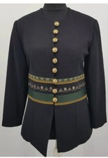 Bleu Blane Rouge Milatry Style Jacket Black Embroidered Uk 10 Eu 40 (811)