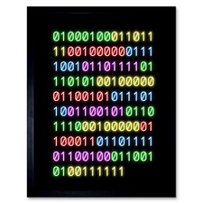 Binary Do You Even Code Neon Geek Nerd Humour Quote Framed Wall Art Print 9X7 In