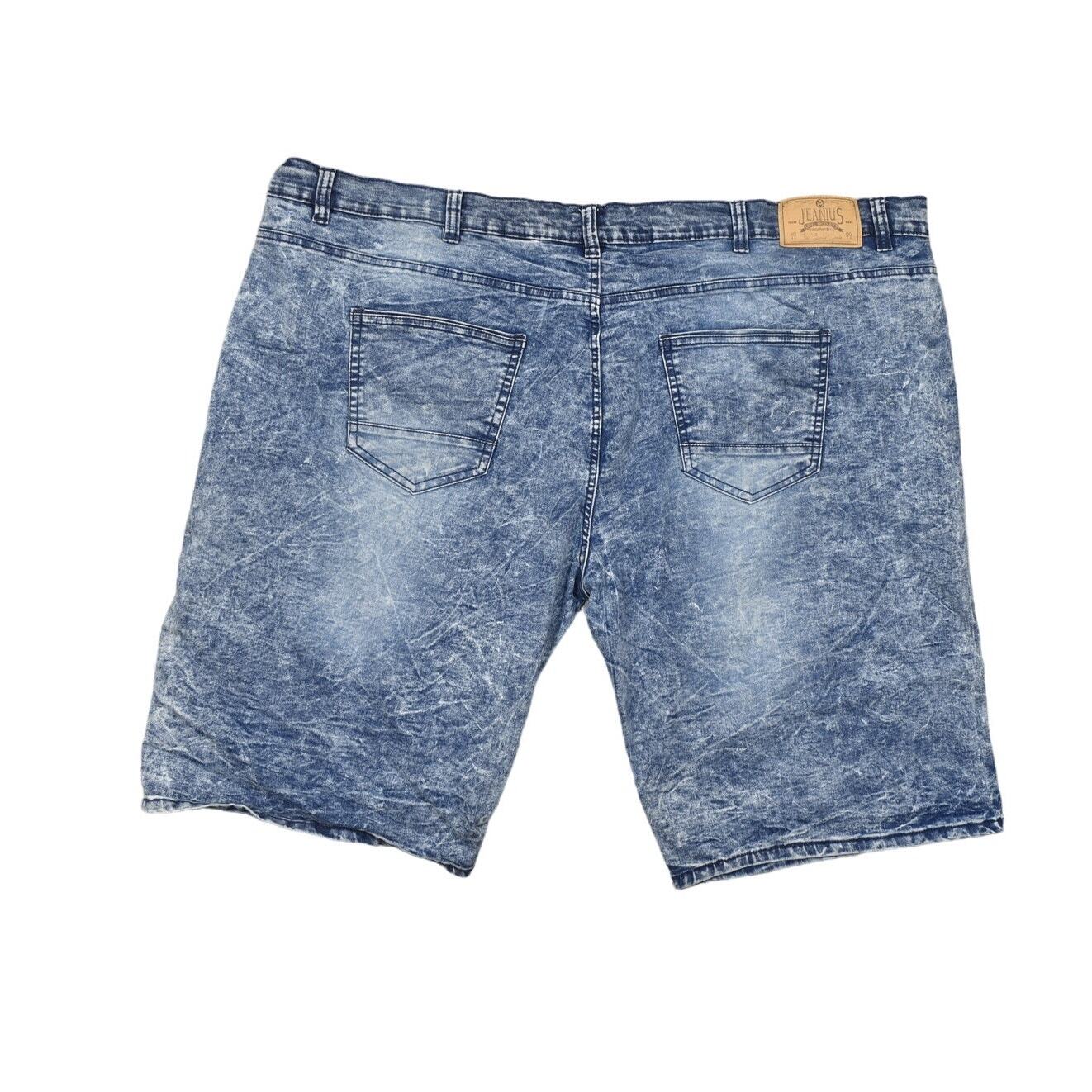 Akademiks Men's Blue Cargo Shorts Size 52 Jeanius Stone Washed