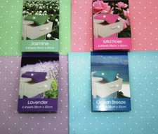 Scented Drawer Liner Sheets x4 Luxury Jasmine Rose Lavender Ocean 58x43cm