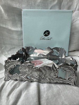 Arthur Court Luncheon Napkin Box Bunny Aluminum NIB