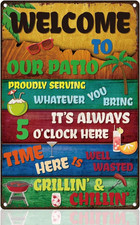 Welcome to Our Patio Retro Wall Decor Metal Tin Sign 8" X 12" Terrace Vintage Wa
