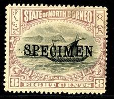 British 1897 QV North Borneo 8&cent; Brown Purple SG #102 SPECIMEN Mint T350