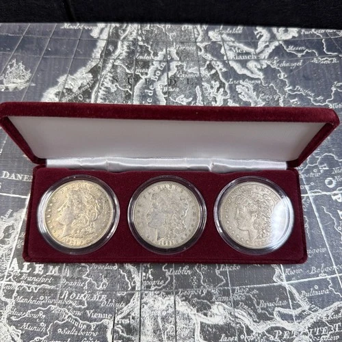 1921 PDS Morgan Silver Dollars in Littleton Packaging - Average Circulated -LT3