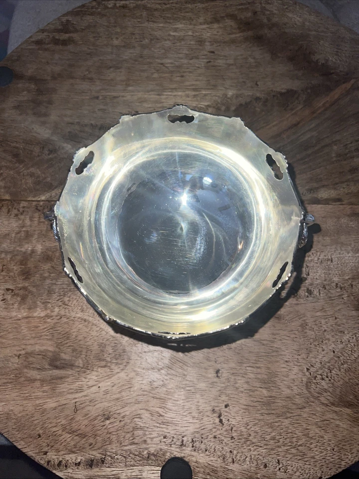 W & S Blackinton Ornate Silver-Plated Decorative Bowl w/ Handles Fancy Tabletop - Image 2 of 4