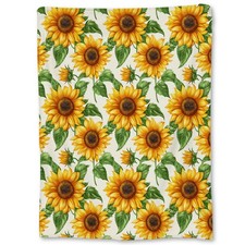 Sunny Sunflower Blanket Soft Lightweight Flannel Throw Blanket for Couch Bed ...