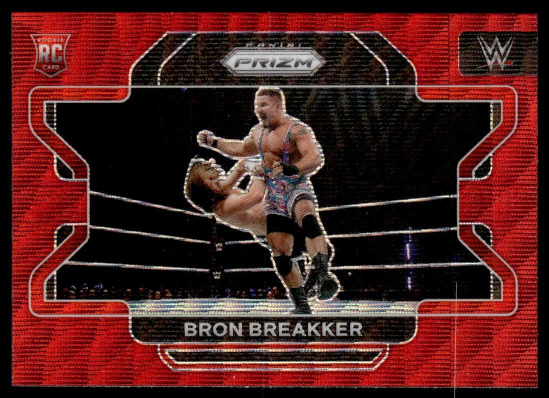 2022 Panini Prizm WWE Ruby Wave Bron Breakker RC #39 B