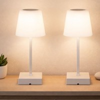 Tischlampe Tischleuchte Leselampe Touchdimmer Akku Cct Usb Silber Led 2Er Set