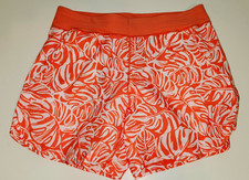 Lands End Swim Shorts Orange Tropical  Elasti...
